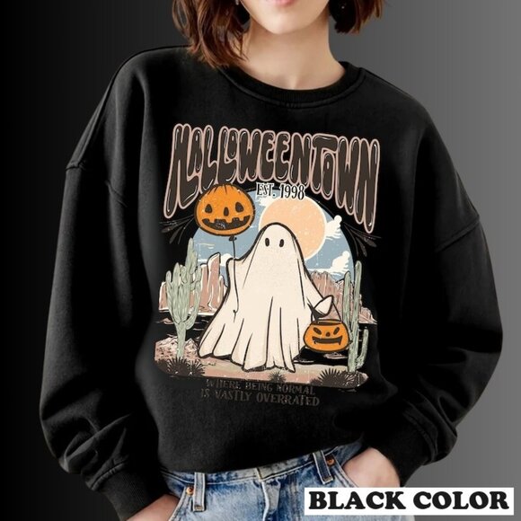 Halloween Est 1998 Sweatshirt, Halloween Ghost Fall Sweatshirt 99 - Picture 1 of 5